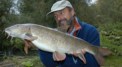 Bob James with a typical Wye barbel