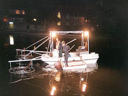 The EA's Boom Boat in operation