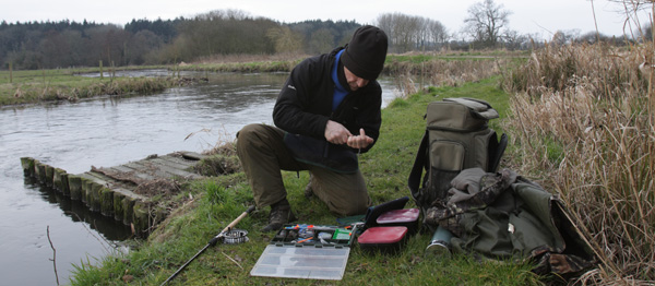 On the bank with his small river box - just not winter 2011/12