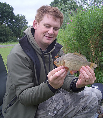 Not all Marsh crucians are 4lb plus - Will Barnard with a small one!