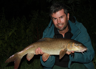 Visiting Aussie angler Ben Doolan looking pleased with his first British barbel