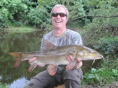 John looks pleased with this Wye fish!