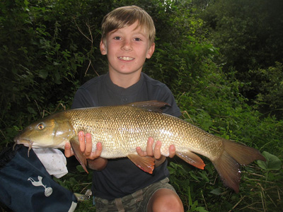 My nephew with his first Kennet barbel