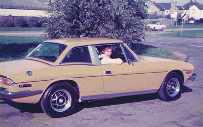 Driving out of the showroom in my Stag in 1976!