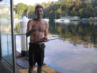Failure to adjust his clutch meant an early morning swim in Sydney Harbour for Ollie Scott