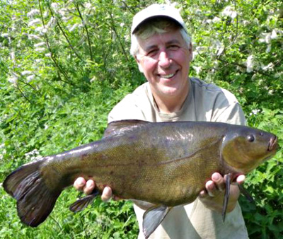 My target this season is a tench bigger than this 9.11 personal best from Reading and District’s Englefield Lagoon – I’ve a feeling the cold spring means that the big girls won’t show in numbers much before June 16th.