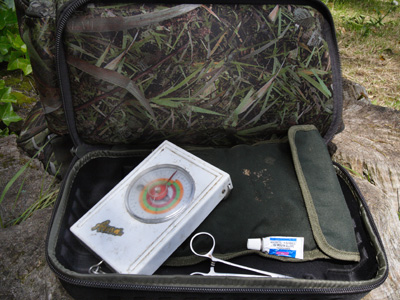The waterproof EVA base housed my scales, weigh sling and fish care kit 