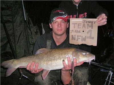 Jonny won the Biggest Fish prize with this 10.5 barbel