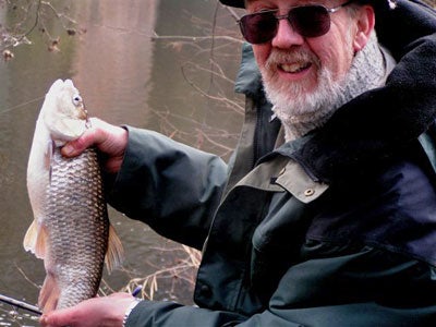 John with a Derwent chub caught on the last day of last season