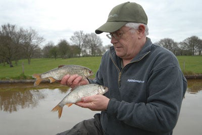 Graham with an ide (top) and a roach from his local canal