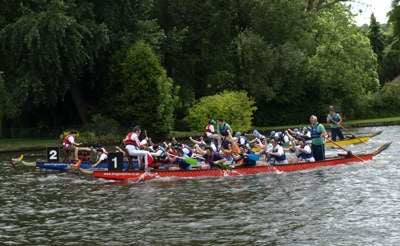 Dragon boat racing - part of the reduced Marlow Regatta