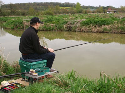 Mark fishing the short pole