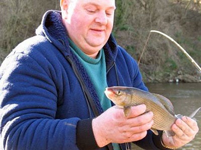 Martin Womble and a lovely Ribble grayling